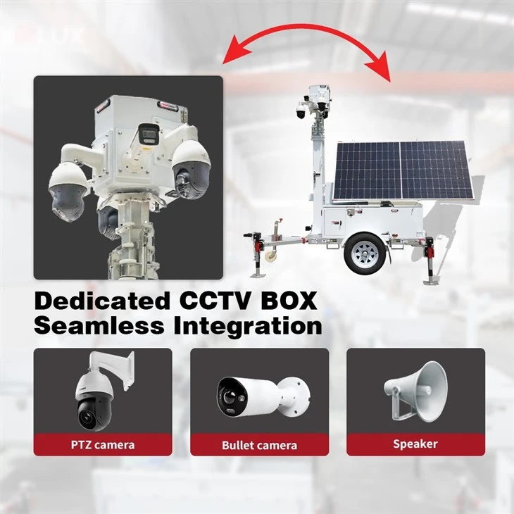 HiSOLO Mobile Solar Surveillance Trailer Tower: Your All-in-One Off-Grid Security Solution high quality