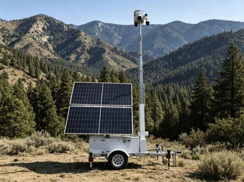 Mobile Solar Trailer Monitor for fire Mobile Solar Trailer Monitor for fire