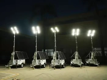 Mobile Solar Light Trailer For Outdoor Use