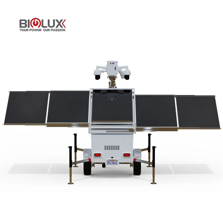 Trelar Diogelwch Gosod Cyflym 5*450W Paneli Solar Trelar Teledu Cylch Cyfyng Symudol Ar Gyfer Safle Mwyngloddio