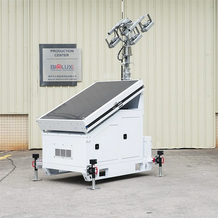 Tri Phanel Solar Tŵr Golau Solar Symudol HiSKID