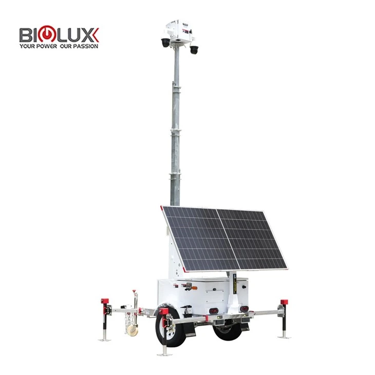 Small Solar Security Trailer With AI Cameras best