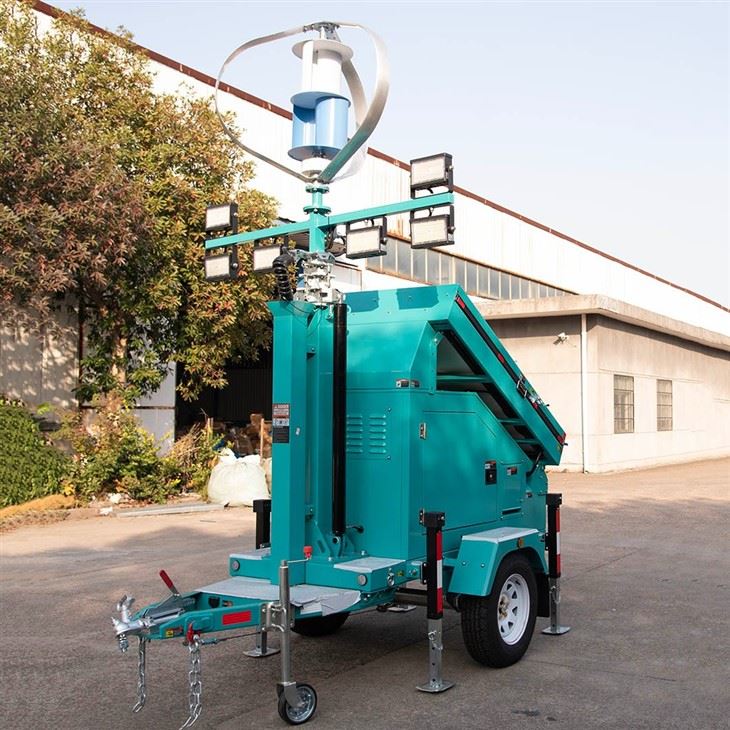 Mobile Solar Light Tower For Construction Site